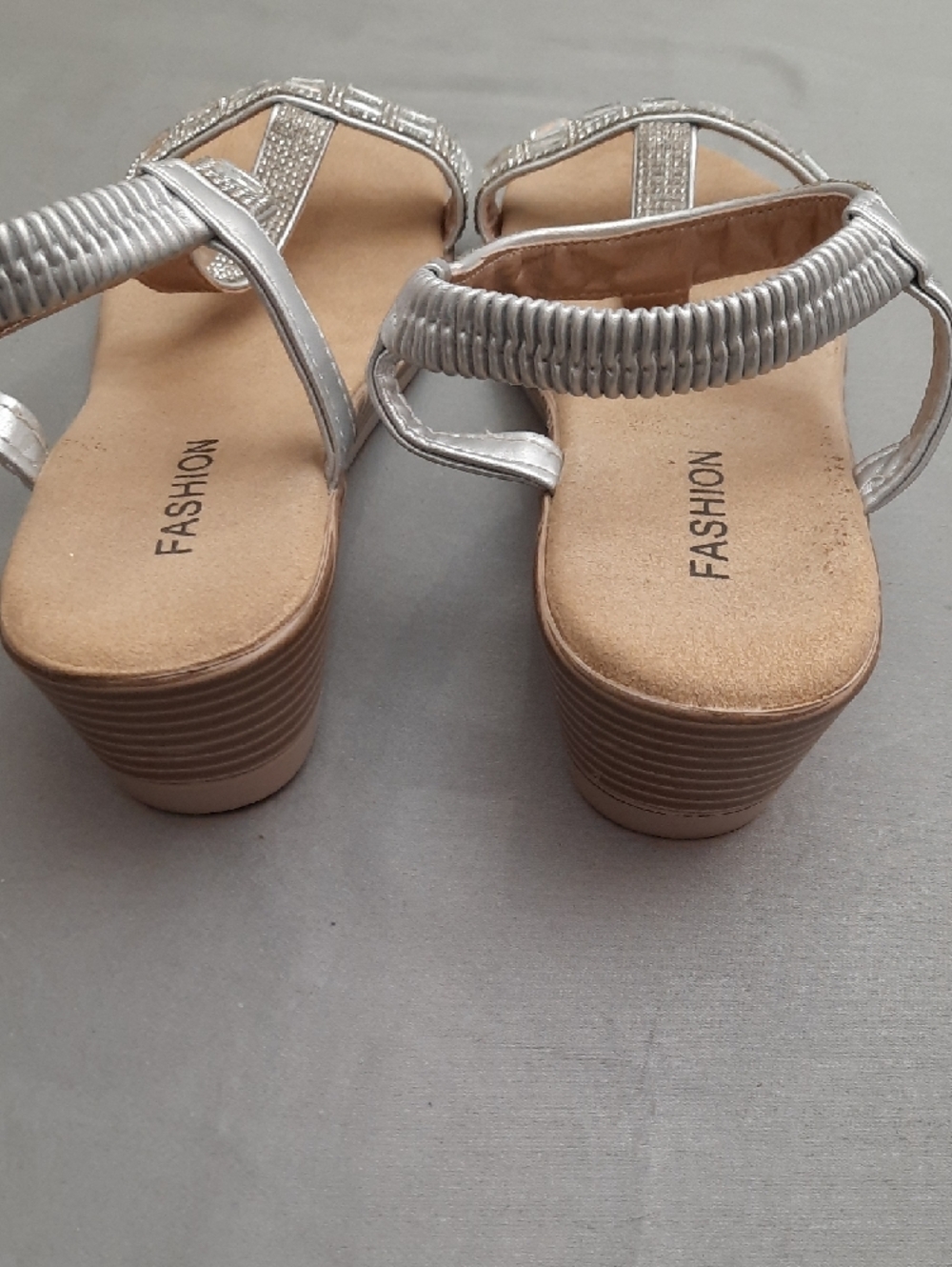 Silver Embellished Women's Sandals by Fashion - Size 38 - Picture 6 of 11